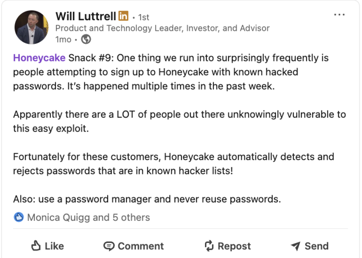 Honeycake Snack #9 - Hacked password detection